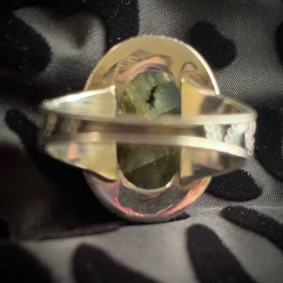 Glowing Labradorite Sterling Silver Ring 925 Vintage - Picture 6 of 15